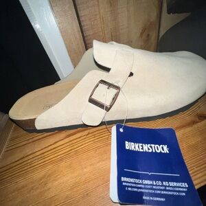 Birkenstock Tan Loafers Slip-Ons with Cork Footbed
